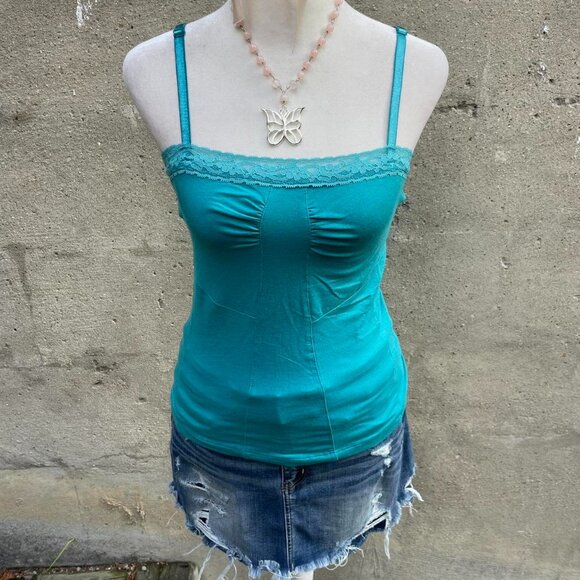 Vintage Blue Lacy Cami Top - Picture 1 of 6